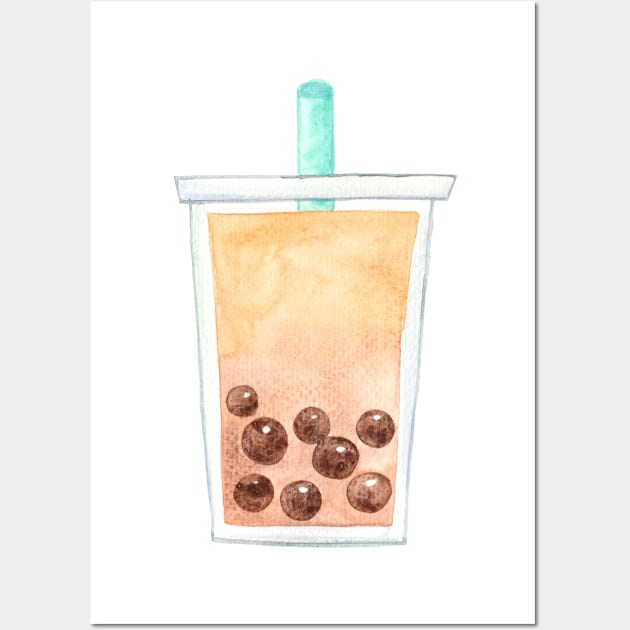 Boba - Orange Wall Art by Heckin' Good Bubble Tea